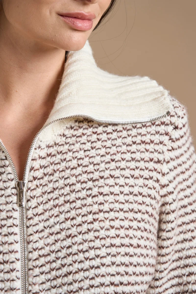 Full zip Jacquard Alpaca blend