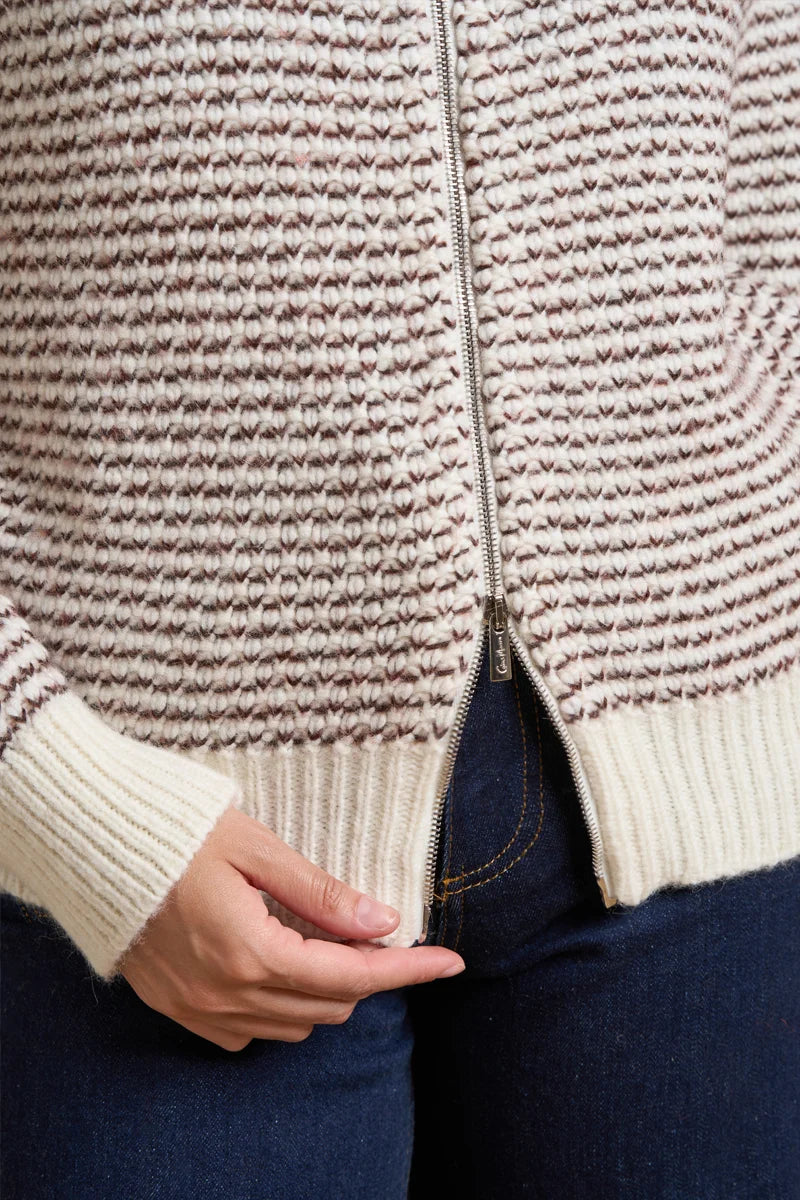 Full zip Jacquard Alpaca blend