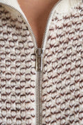Full zip Jacquard Alpaca blend