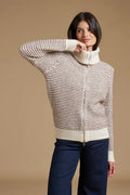 Full zip Jacquard Alpaca blend