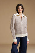 Full zip Jacquard Alpaca blend