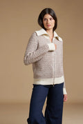 Full zip Jacquard Alpaca blend