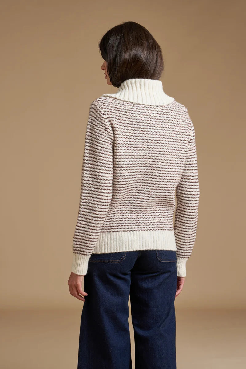 Full zip Jacquard Alpaca blend