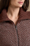 Full zip Jacquard Alpaca blend