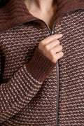 Full zip Jacquard Alpaca blend