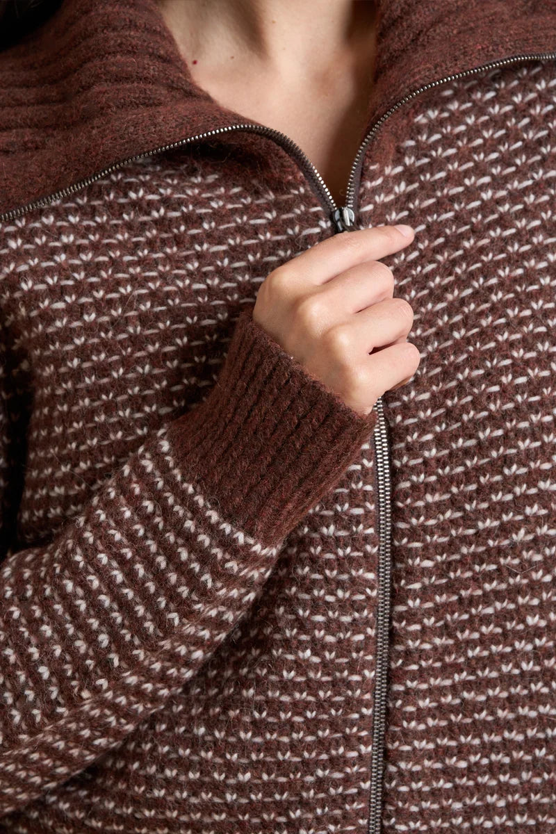 Full zip Jacquard Alpaca blend