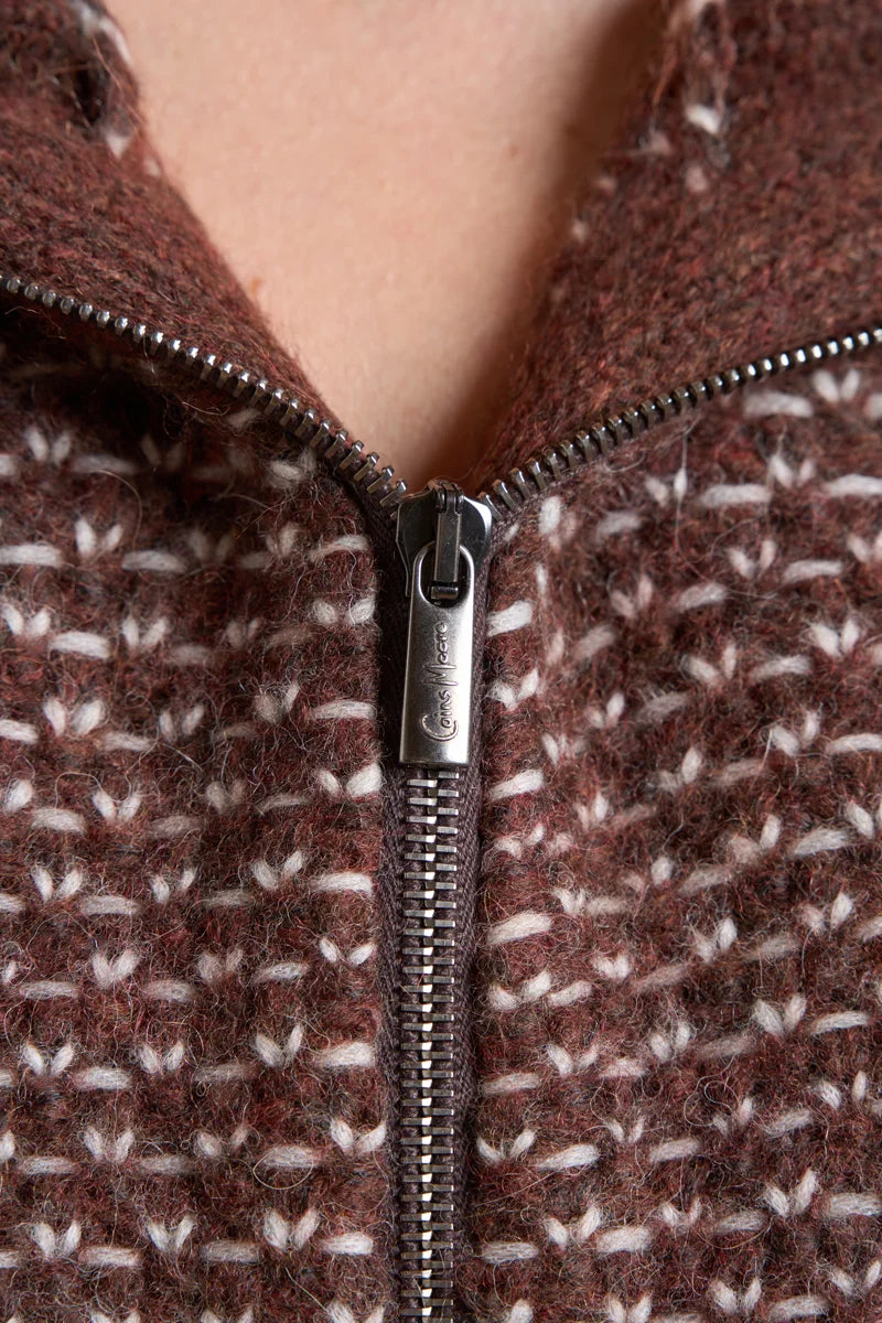 Full zip Jacquard Alpaca blend