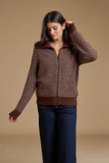 Full zip Jacquard Alpaca blend