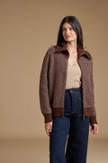 Full zip Jacquard Alpaca blend