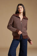 Full zip Jacquard Alpaca blend