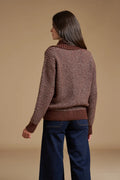 Full zip Jacquard Alpaca blend