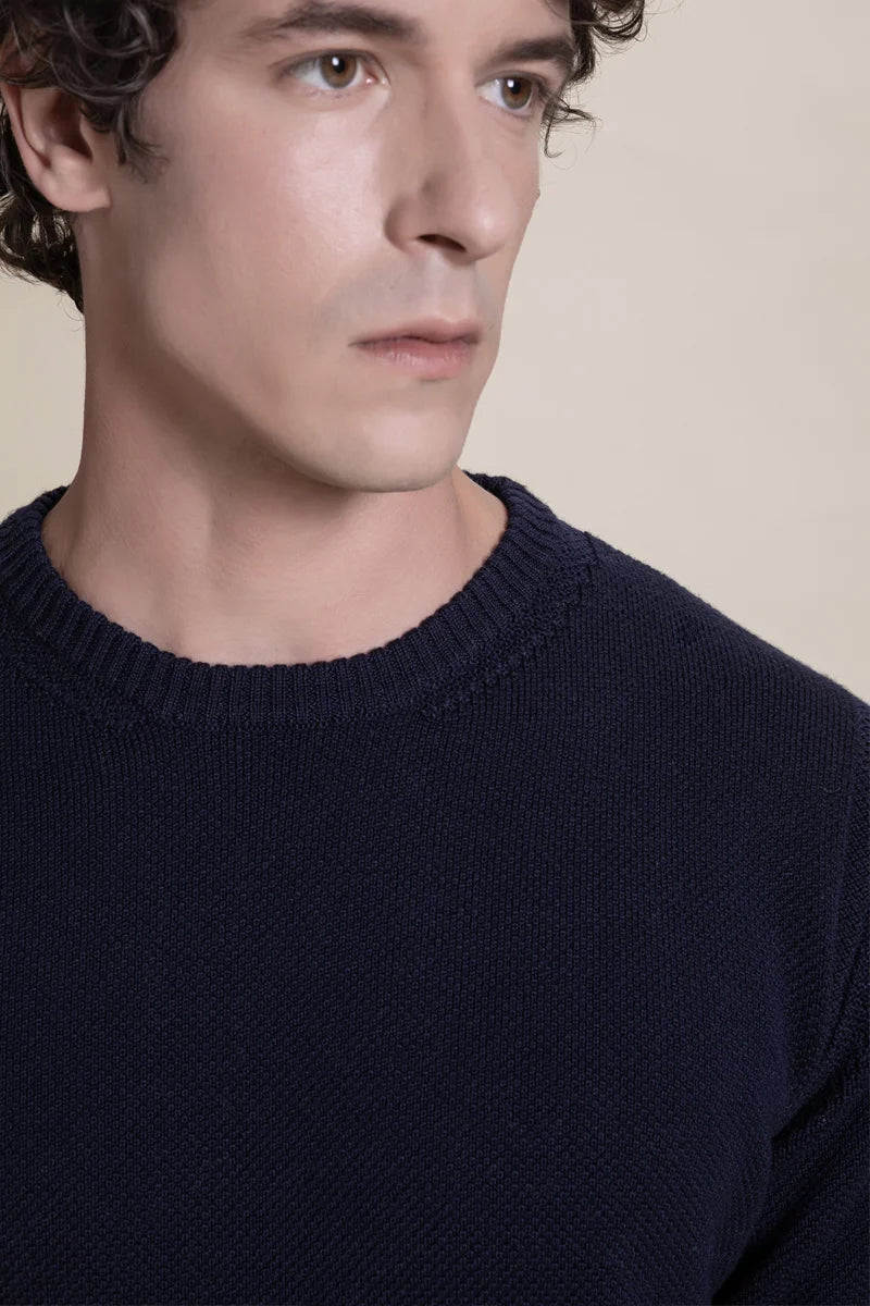 Girocollo punto tuck 100% Merino
