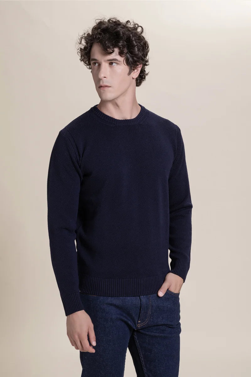 Girocollo punto tuck 100% Merino