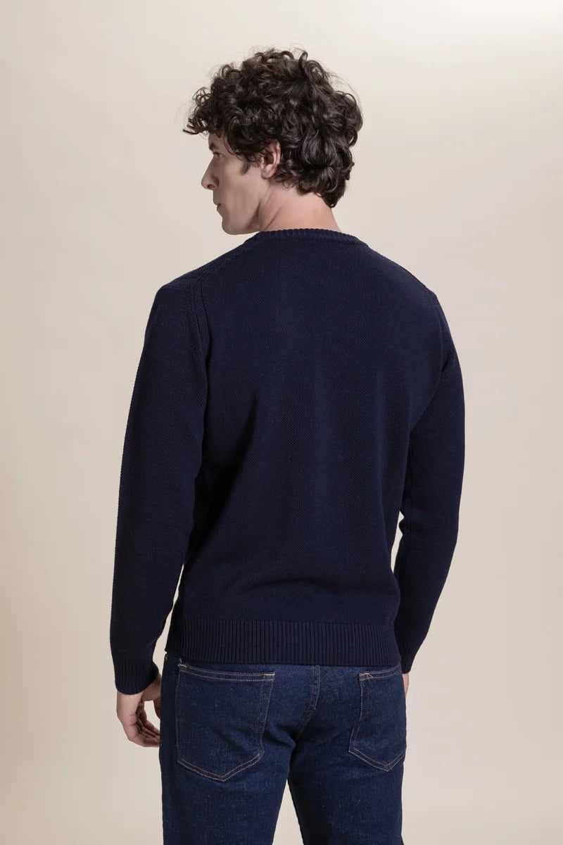 Girocollo punto tuck 100% Merino