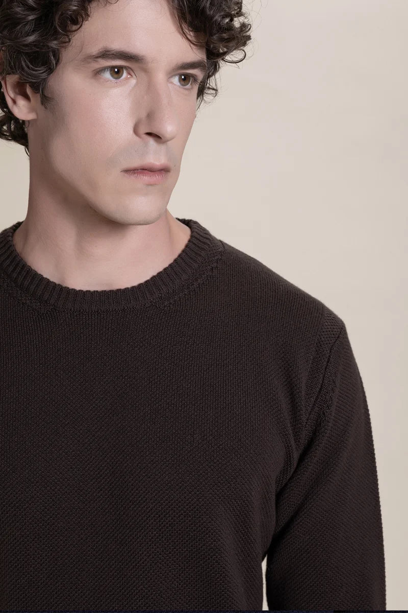 Girocollo punto tuck 100% Merino