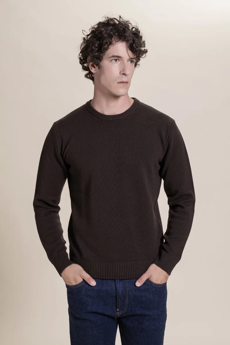 Girocollo punto tuck 100% Merino
