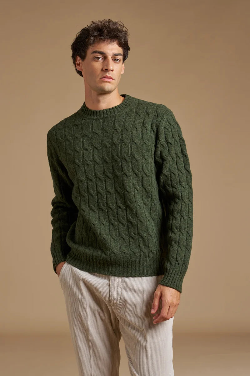 Girocollo trecce 100% Shetland
