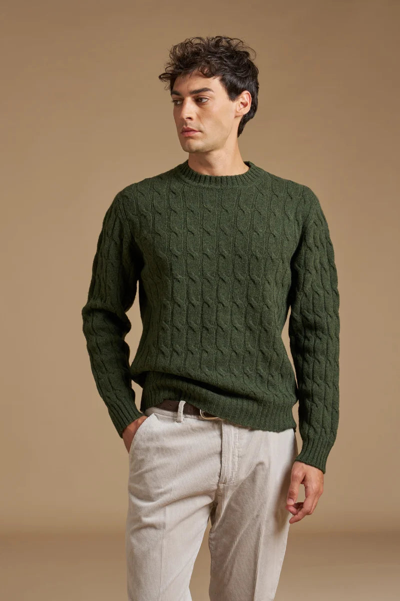 Girocollo trecce 100% Shetland