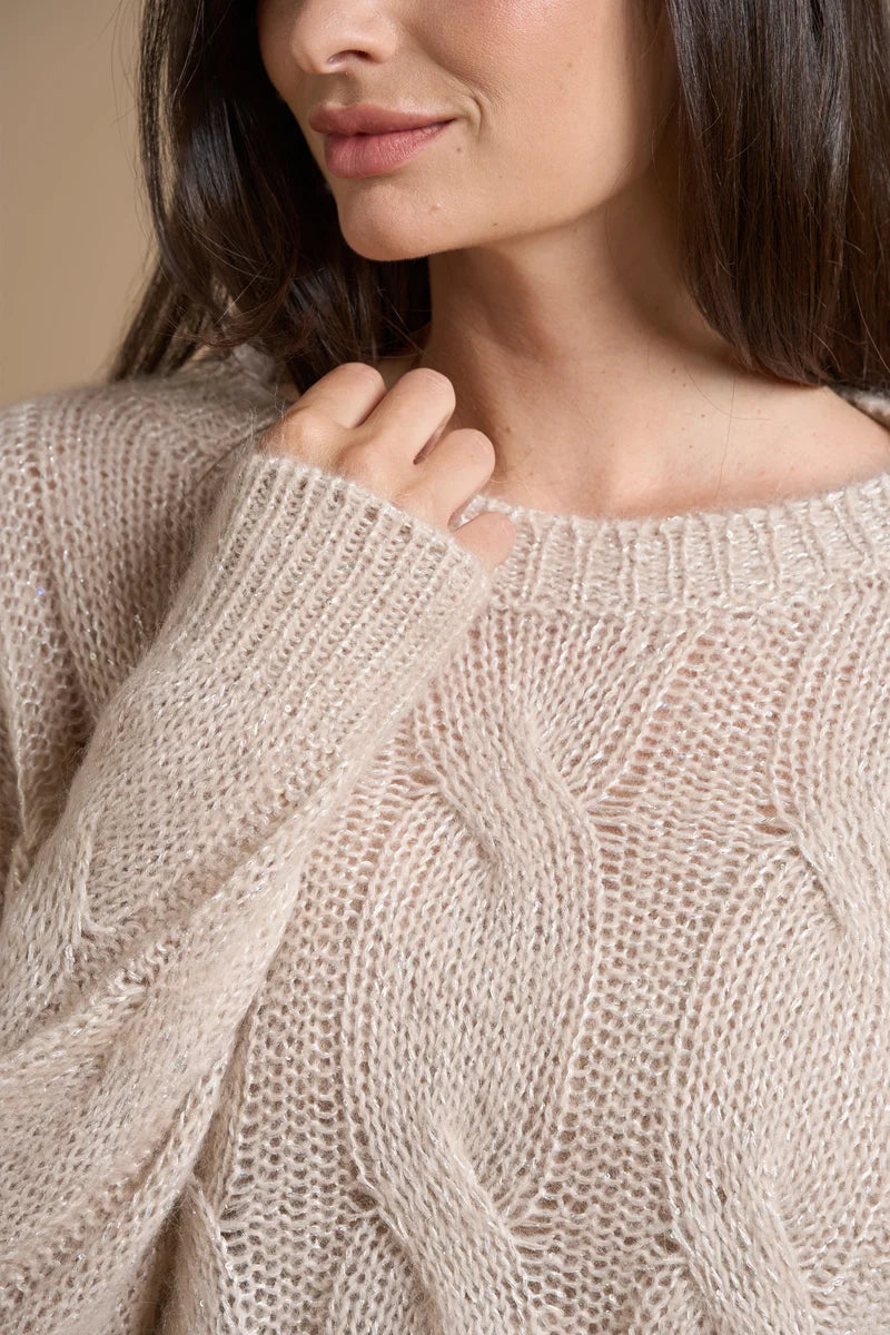 Pull paillettes a trecce
