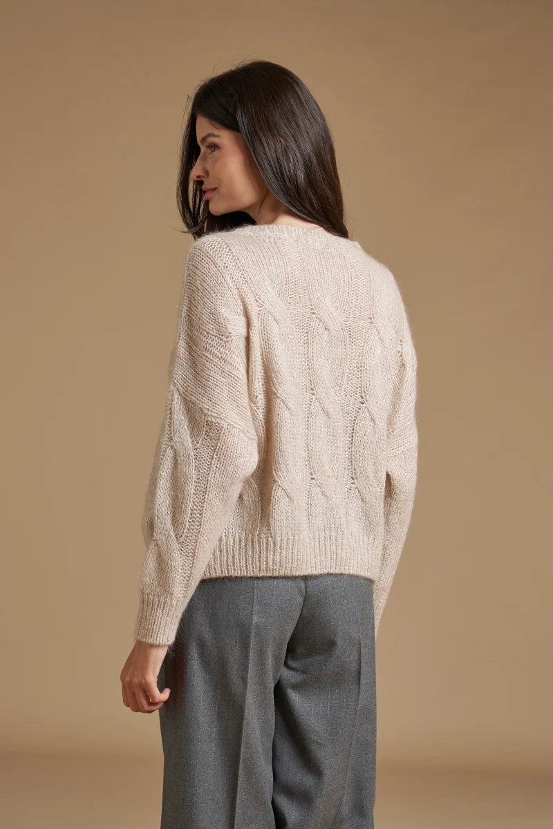 Pull paillettes a trecce