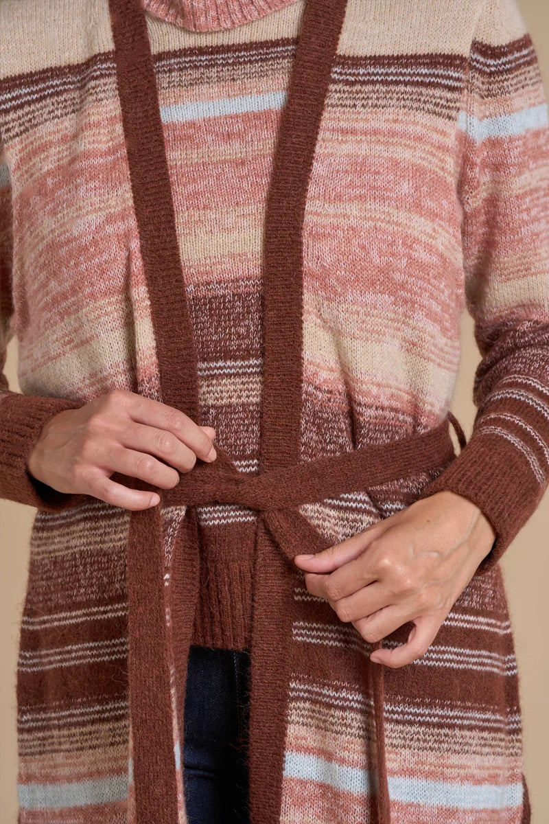 Gilet lungo rigato dégradé