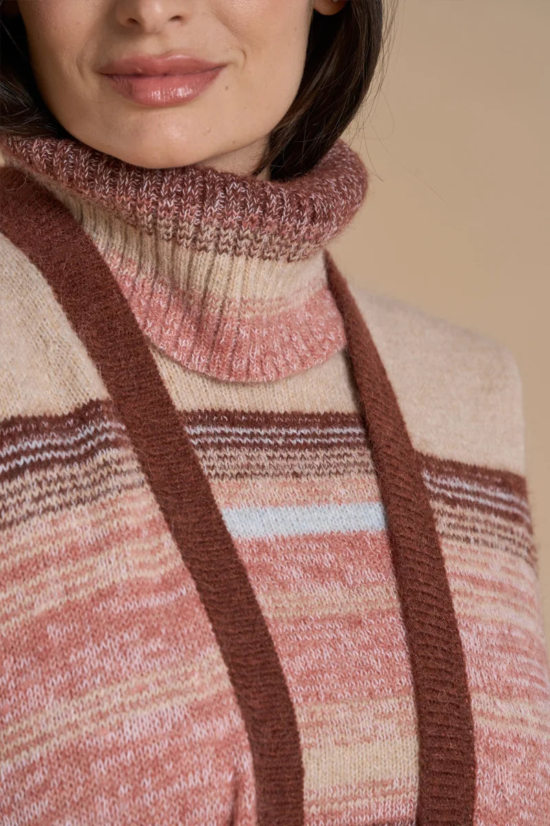 Gilet lungo rigato dégradé