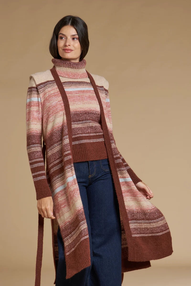 Gilet lungo rigato dégradé