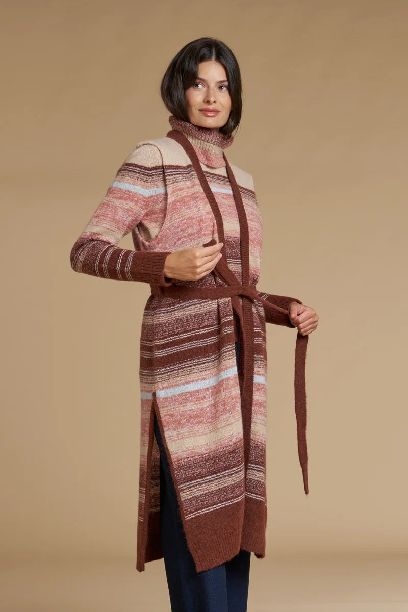 Gilet lungo rigato dégradé