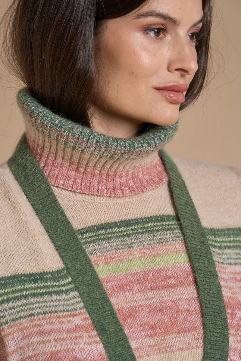 Gilet lungo rigato dégradé