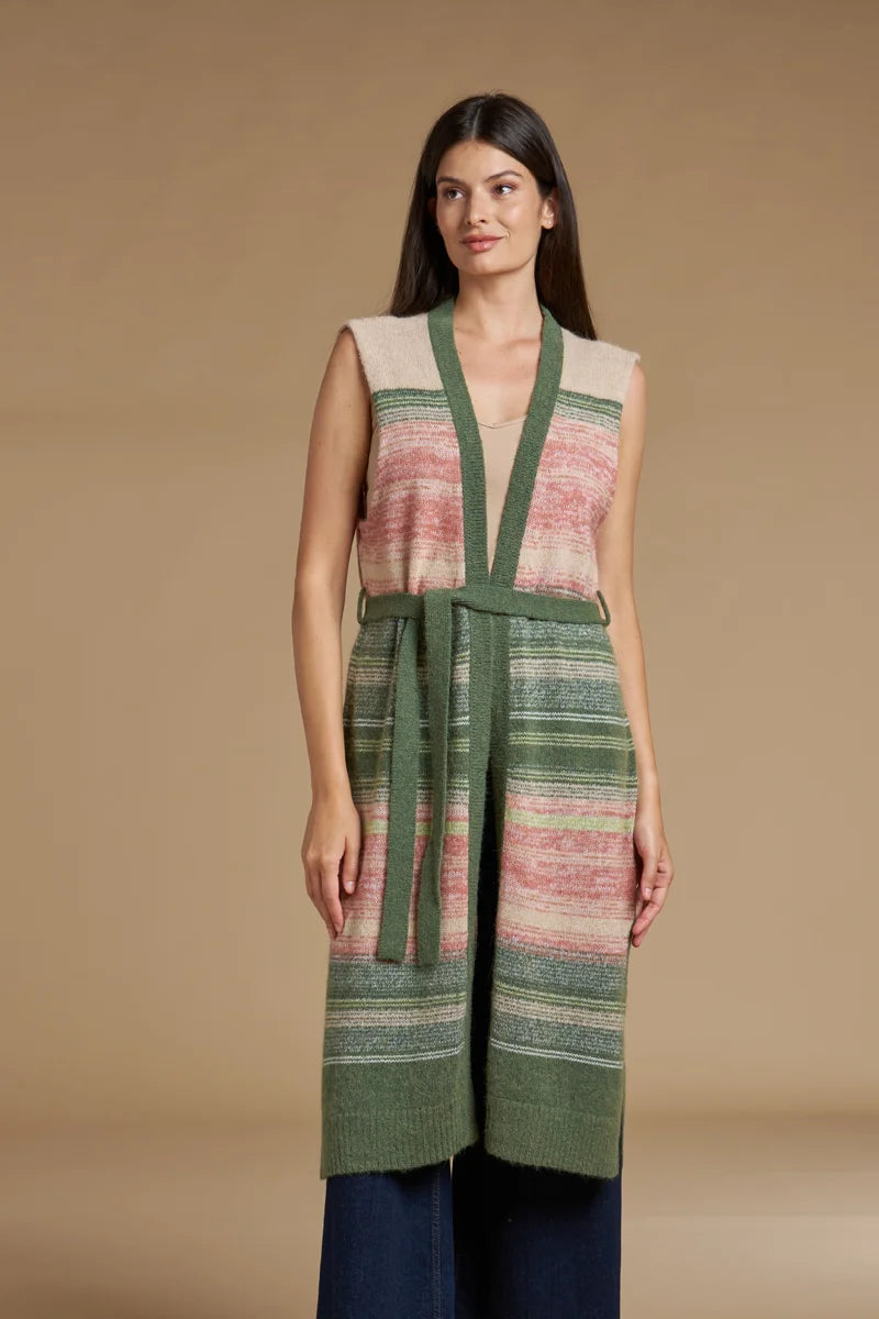 Gilet lungo rigato dégradé