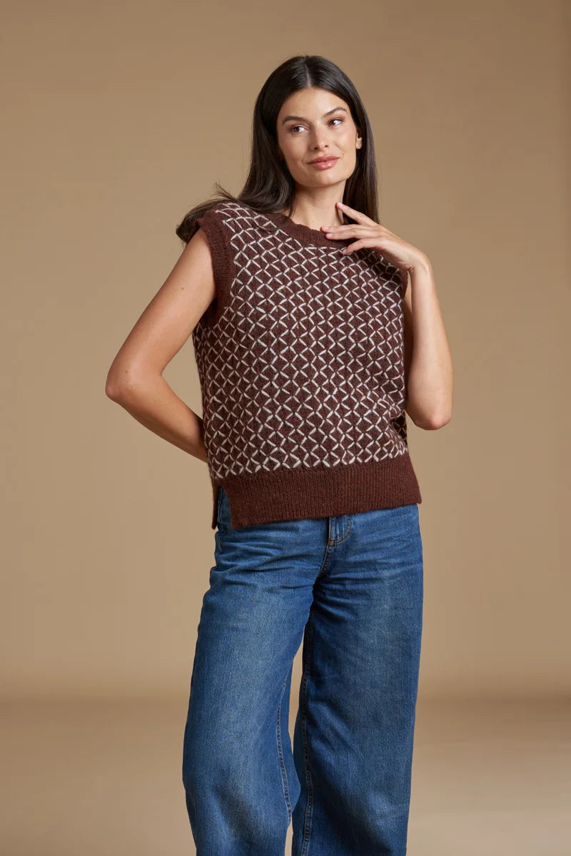 Gilet jacquard a rombi