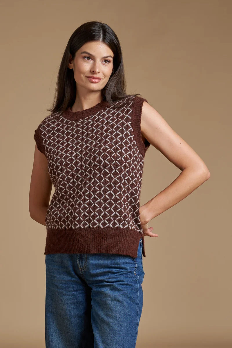 Gilet jacquard a rombi