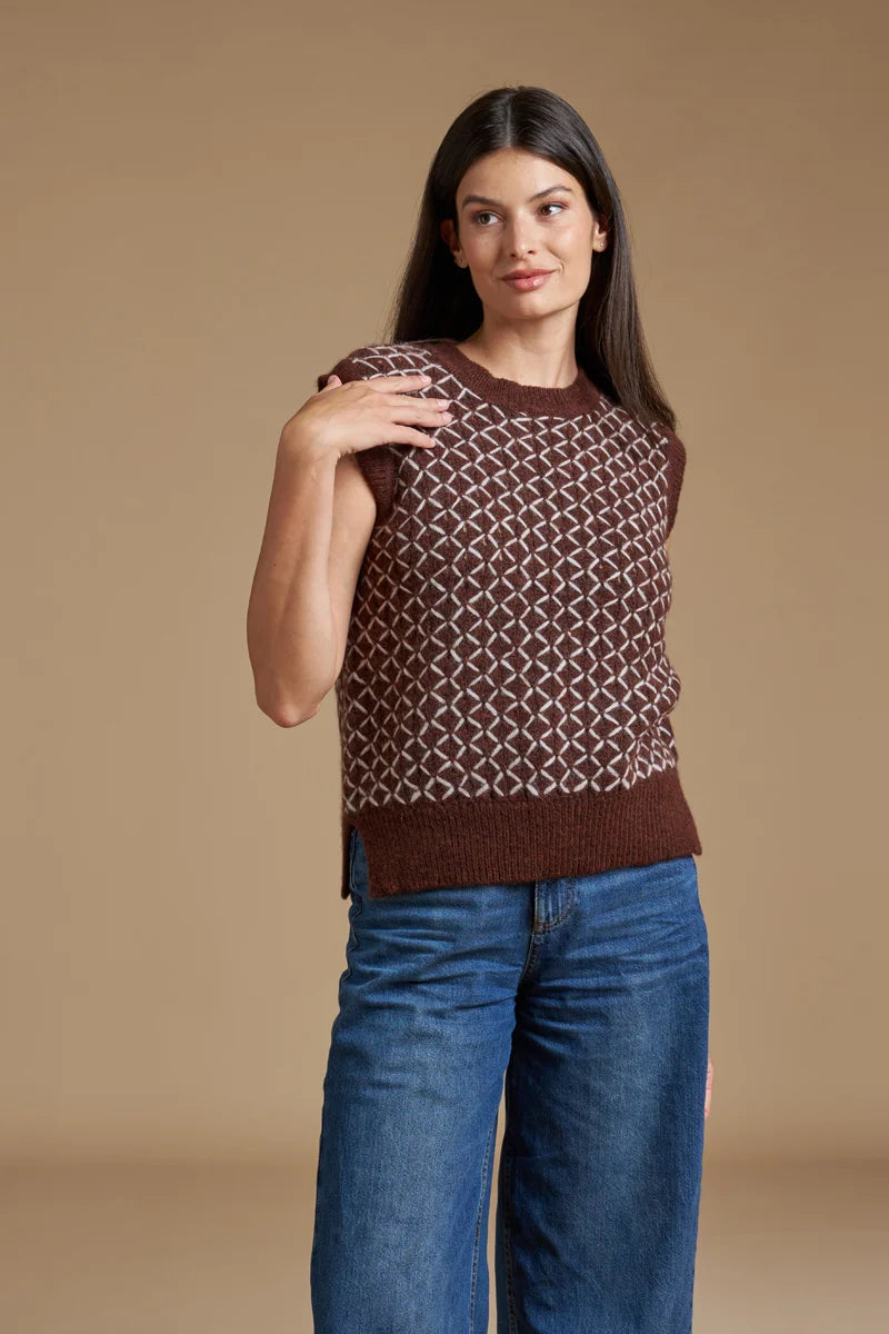 Gilet jacquard a rombi