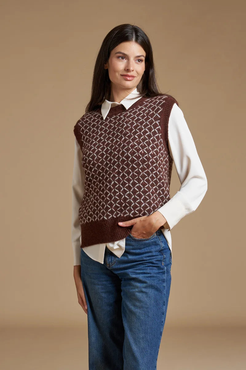 Gilet jacquard a rombi
