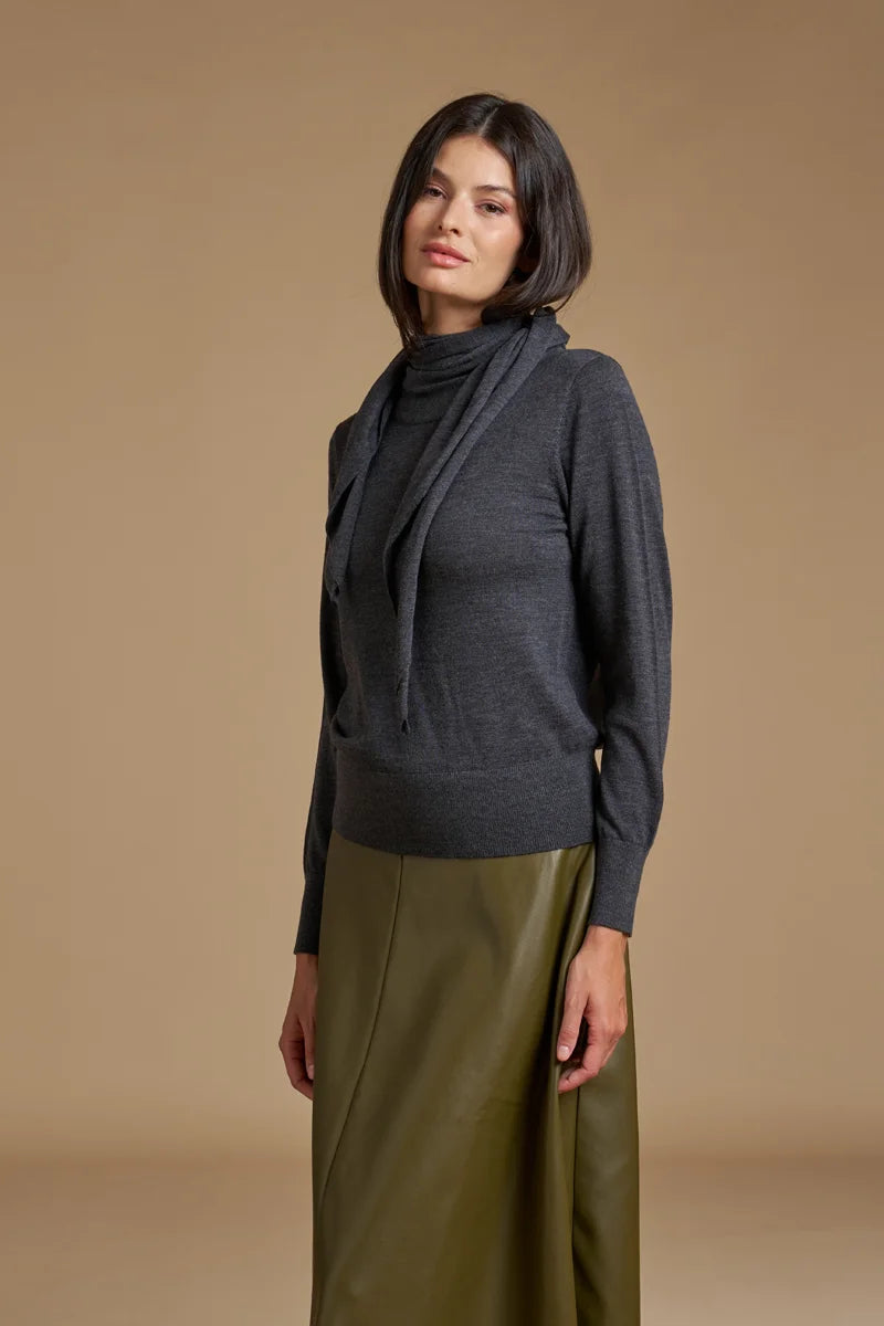 Maglia foulard Lana Merino