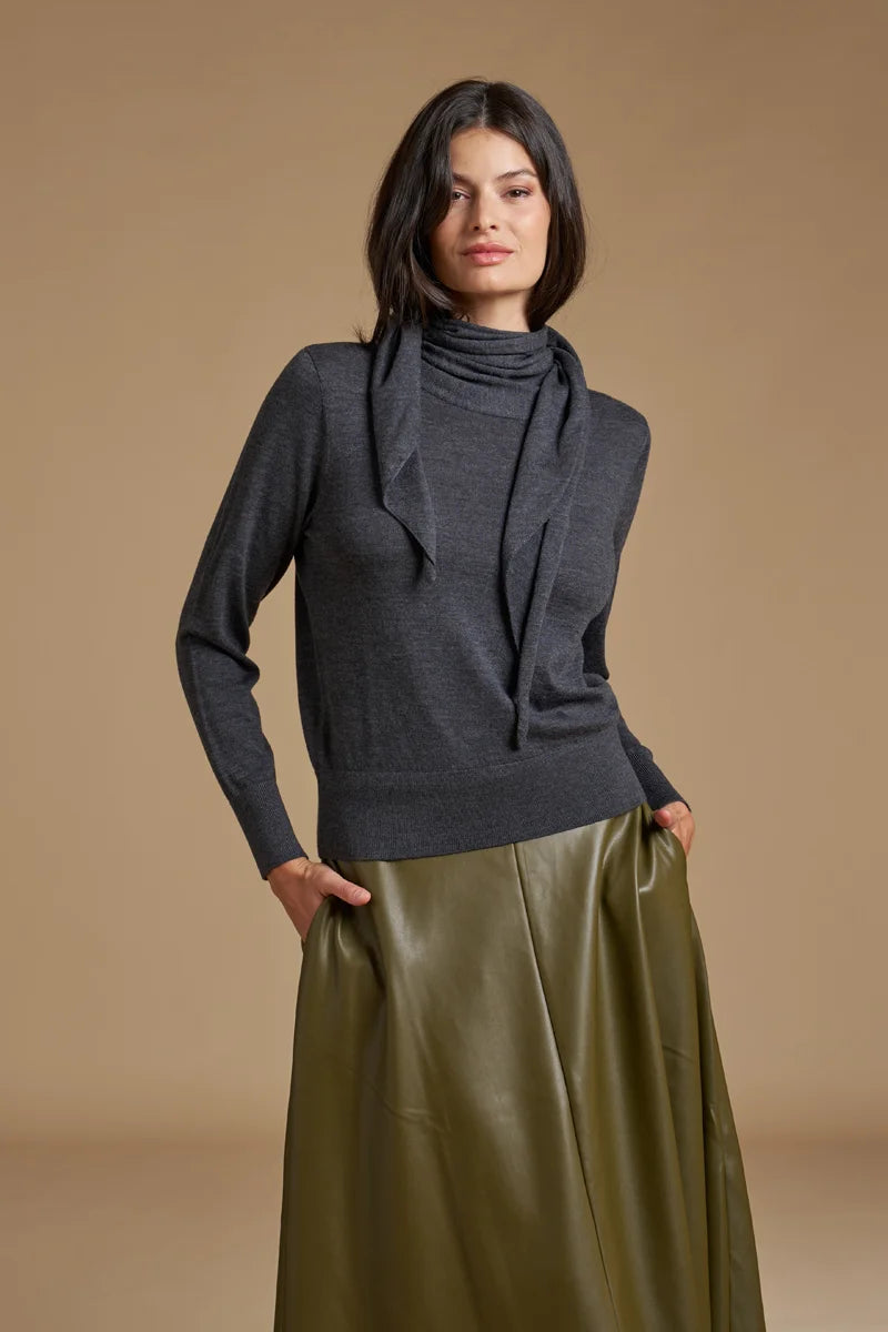 Maglia foulard Lana Merino