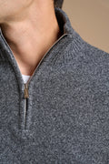 Pull mezza zip 100% Lana mouliné