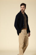 "Paul" cardigan grana di riso 100% Merino