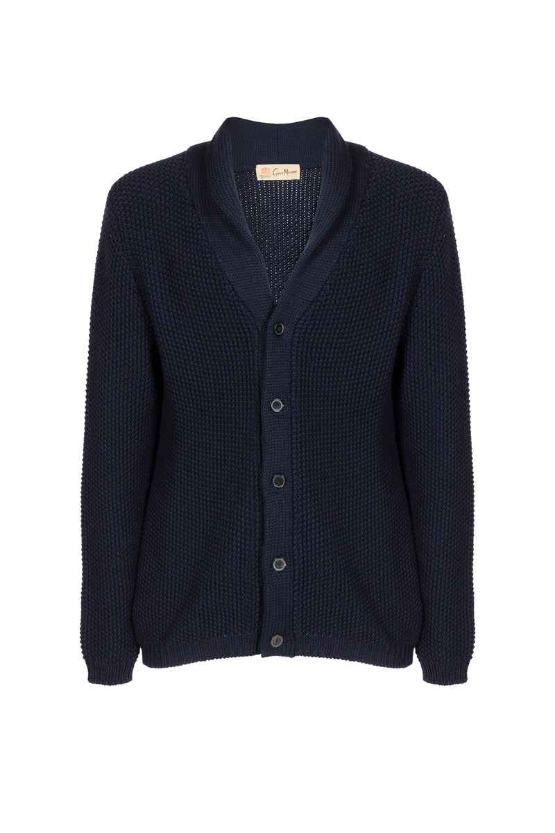 "Paul" cardigan grana di riso 100% Merino