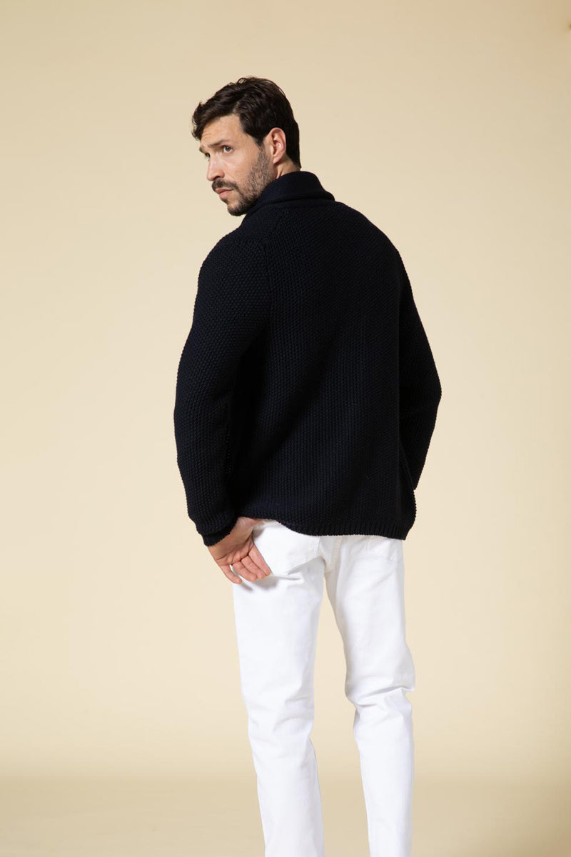 "Paul" cardigan grana di riso 100% Merino