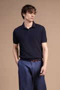 Polo in cotone testurizzato