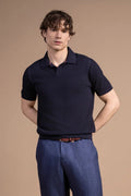 Polo in cotone testurizzato