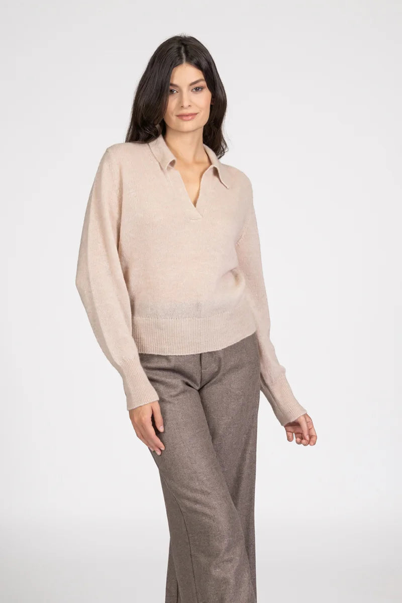Maglia in Alpaca stile polo