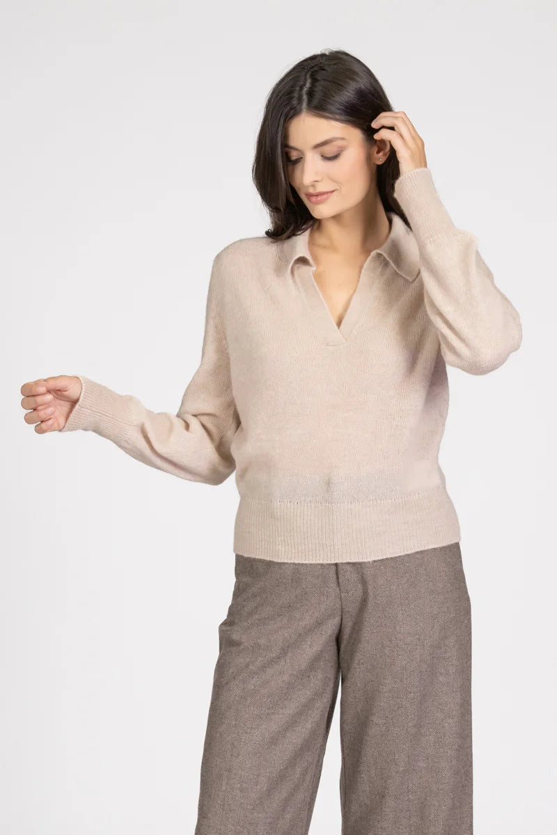 Maglia in Alpaca stile polo