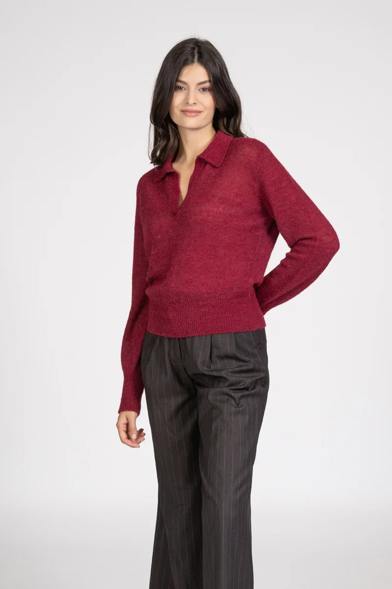 Maglia in Alpaca stile polo