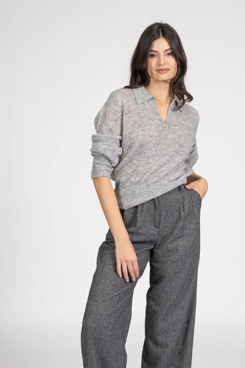 Maglia in Alpaca stile polo