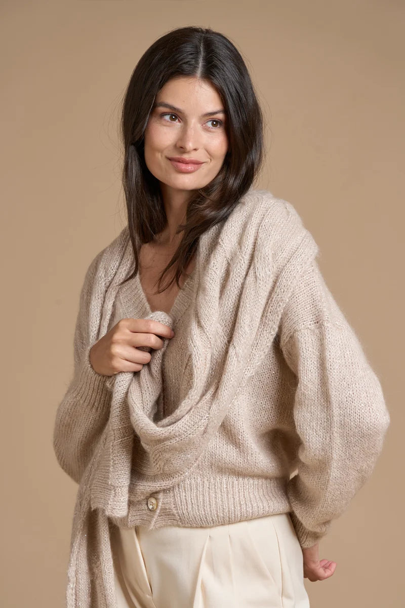 Sciarpa con micro paillettes