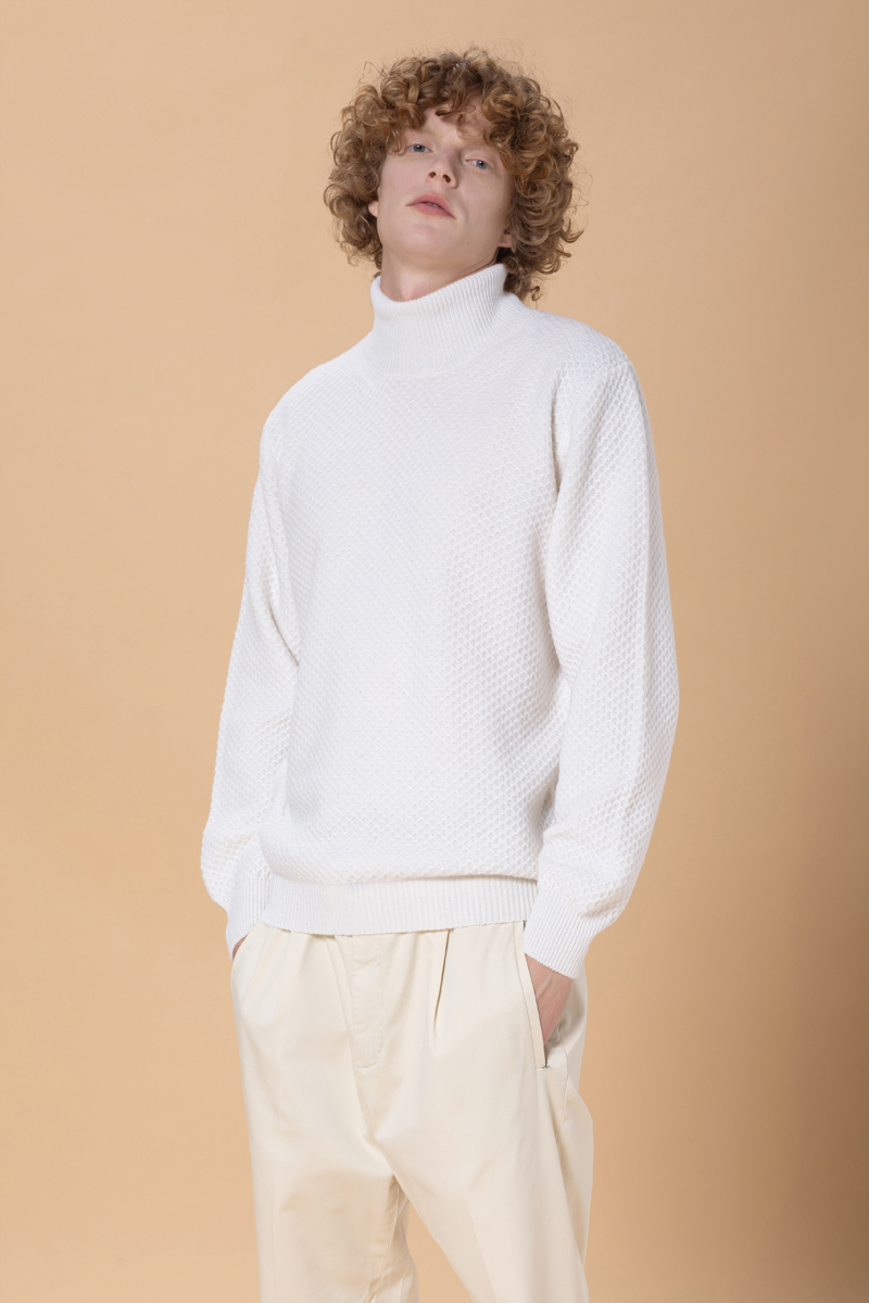 Waffle sales turtleneck sweater